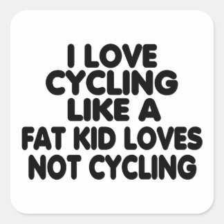 I Love Cycling Square Sticker