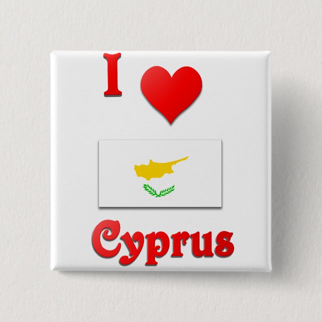 I Love Cyprus Button (Front)