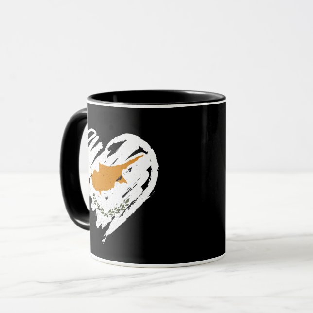 I Love Cyprus - Cypriot Flag Heart Mug (Front Left)