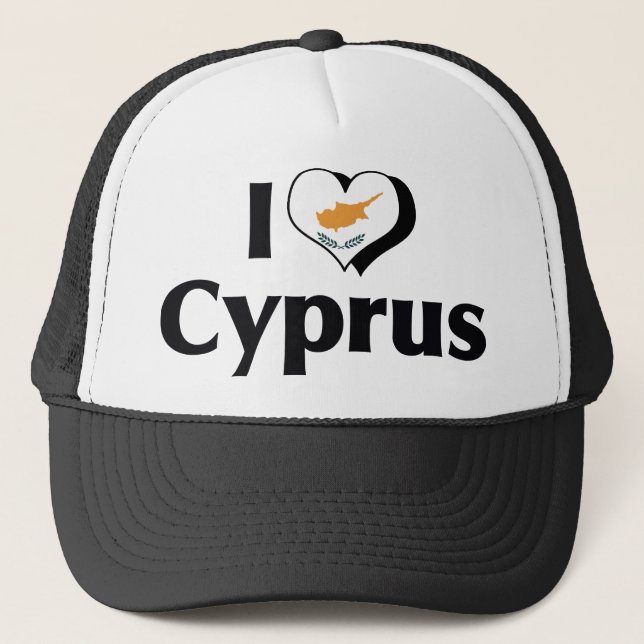 I Love Cyprus Flag Trucker Hat (Front)