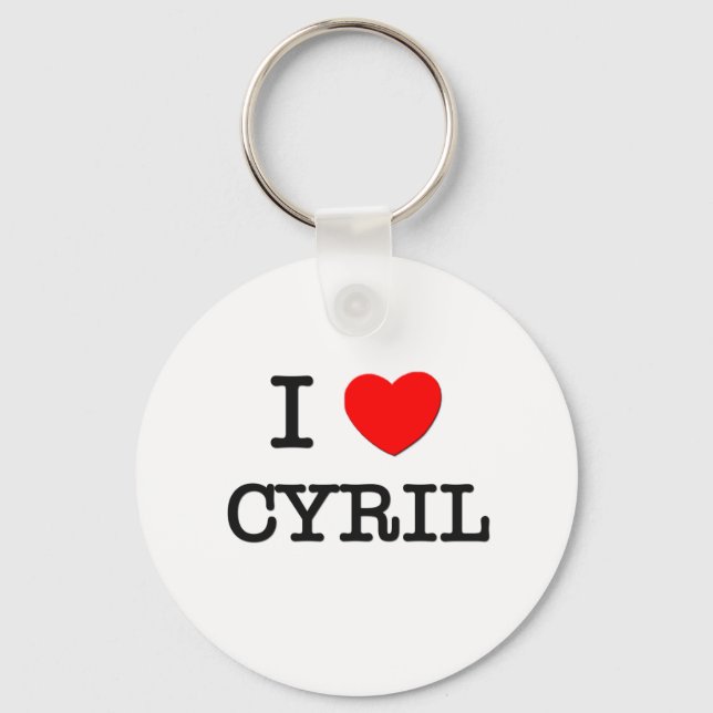 I Love Cyril Keychain (Front)