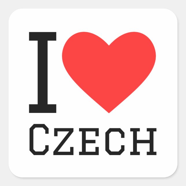 I love czech square sticker (Front)