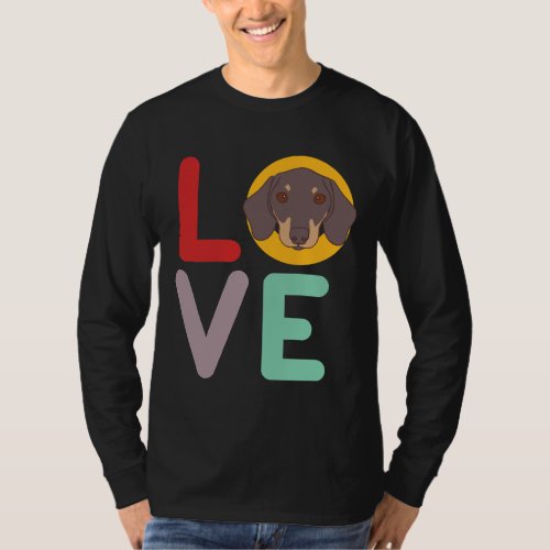 I Love Dachshund Dog T_Shirt