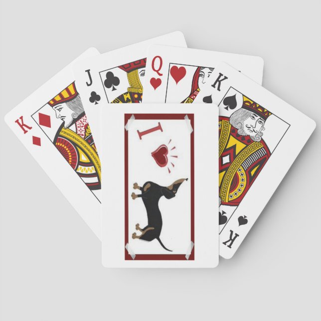 I Love Dachshund Playing Cards (Back)