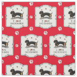 I Love Dachshunds (black and tan) Cute dog Fabric