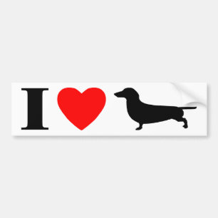 I Love Dachshunds Bumper Sticker