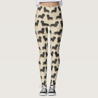 I Love Dachshunds Cute Black Wiener Dog Leggings