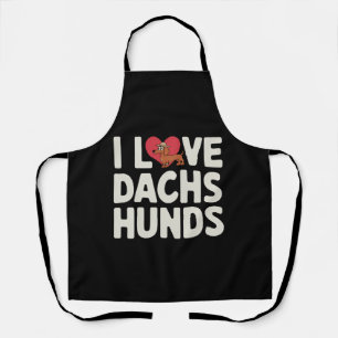 I Love Dachshunds Cute Cartoon Apron