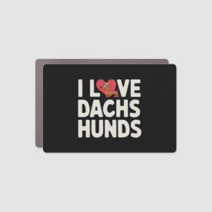 I Love Dachshunds Cute Cartoon Car Magnet