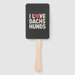 I Love Dachshunds Cute Cartoon Hand Fan