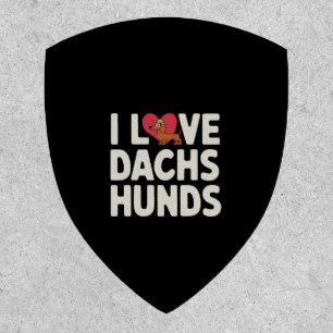 I Love Dachshunds Cute Cartoon Patch