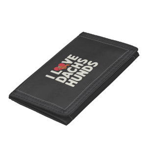 I Love Dachshunds Cute Cartoon Tri-fold Wallet