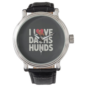 I Love Dachshunds Cute Cartoon Watch