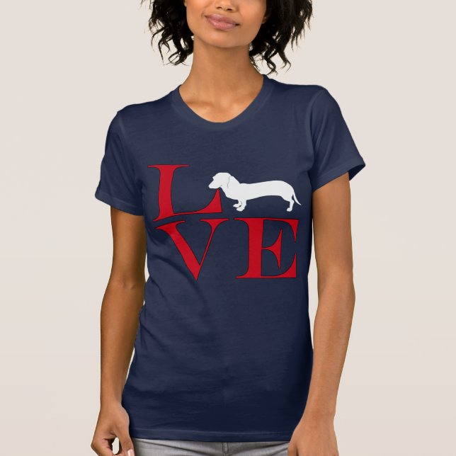 I Love Dachshunds - Dark Colored Tee (Front)