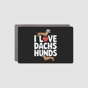 I Love Dachshunds Fun Graphic for Dog Lovers Car Magnet