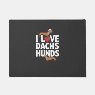 I Love Dachshunds Fun Graphic for Dog Lovers Doormat