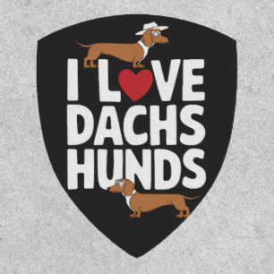 I Love Dachshunds Fun Graphic for Dog Lovers Patch