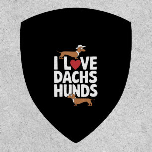 I Love Dachshunds Fun Graphic for Dog Lovers Patch