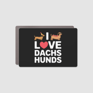 I Love Dachshunds Fun Illustration with Cool Car Magnet