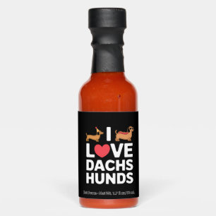 I Love Dachshunds Fun Illustration with Cool Hot Sauces