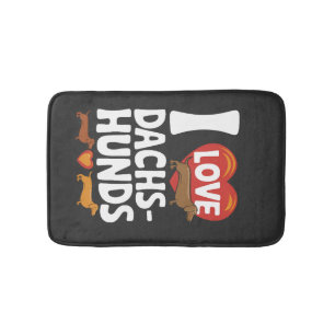 I Love Dachshunds Heartwarming Pet Lovers Design Bath Mat