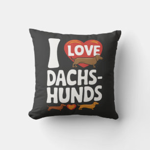 I Love Dachshunds Heartwarming Pet Lovers Design Throw Pillow