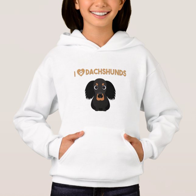 I LOVE DACHSHUNDS HOODIE (Front)