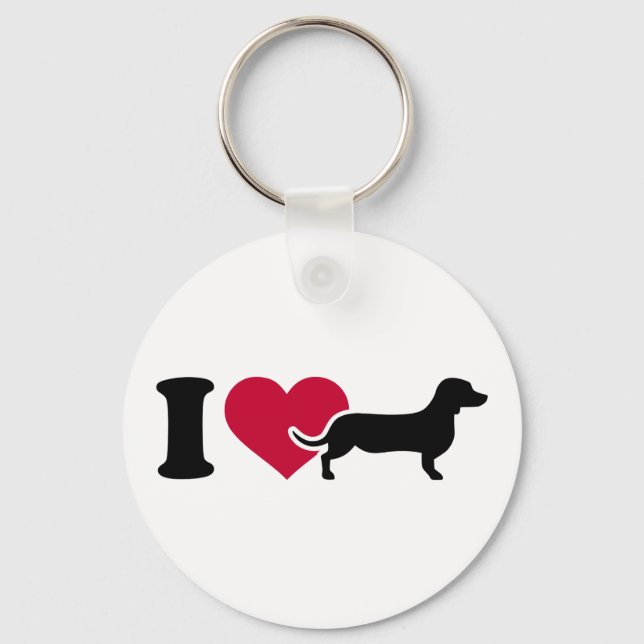 I love Dachshunds Keychain (Front)