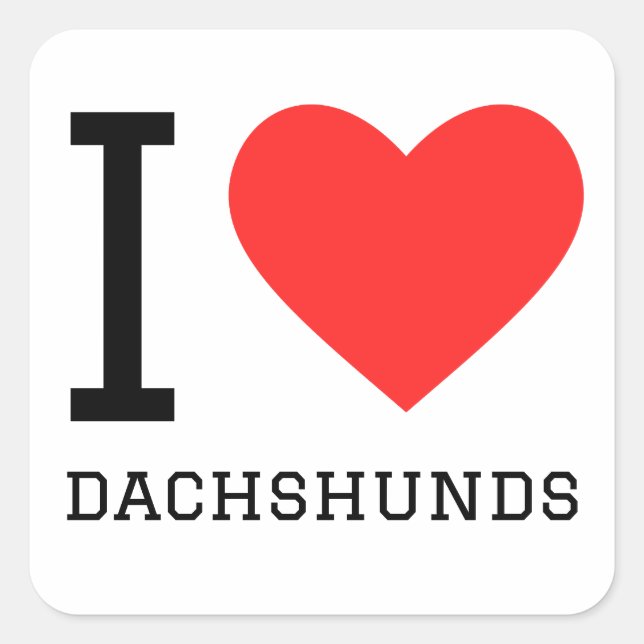 I love dachshunds square sticker (Front)