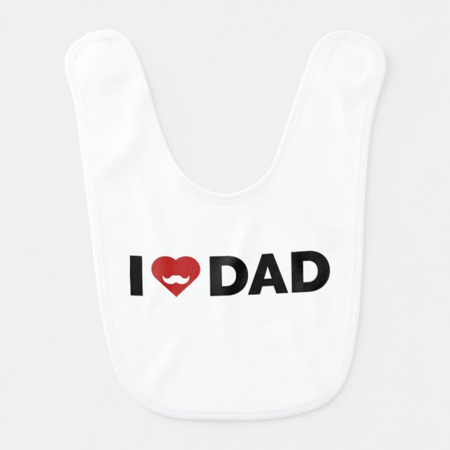 I Love Dad Baby Bib (Front)