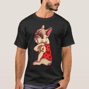 I Love Dad Dog Tattoo English Bulldog   French Bul T-Shirt