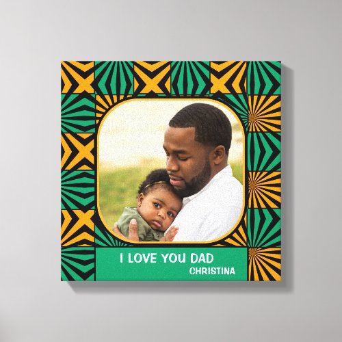 I Love Dad Father Daughter Photo Personalize Canvas Print