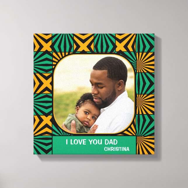I Love Dad Father Daughter Photo Personalize Canvas Print (Front)