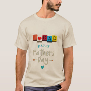 I Love Dad Father's Day T-Shirt Cute ABC Blocks
