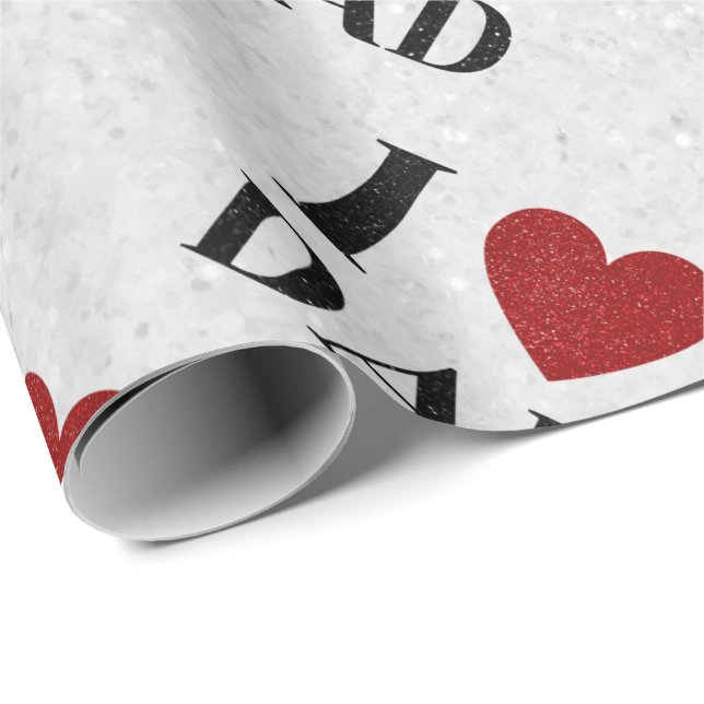 I Love Dad Glitter Wrapping Paper (Roll Corner)