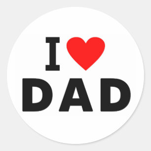 i love dad heart daddy text message father symbol classic round sticker