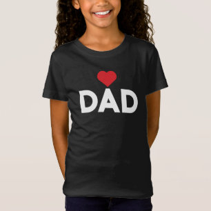 I Love Dad - Red Heart Father's Day Illustration T-Shirt