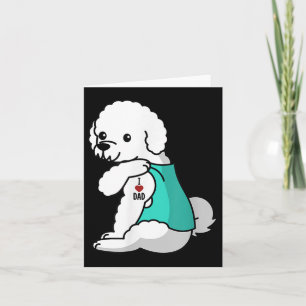 I Love Dad Tattoo Bichon Frise Father Dog Card