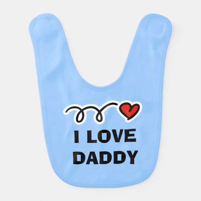 I love daddy | Cute blue baby bib for little boy (Front)