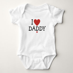 I Love Daddy Heart Custom  Baby Bodysuit