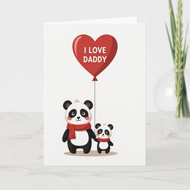 I Love Daddy Panda Card (Front)