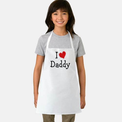 I Love Daddy Red Heart Apron