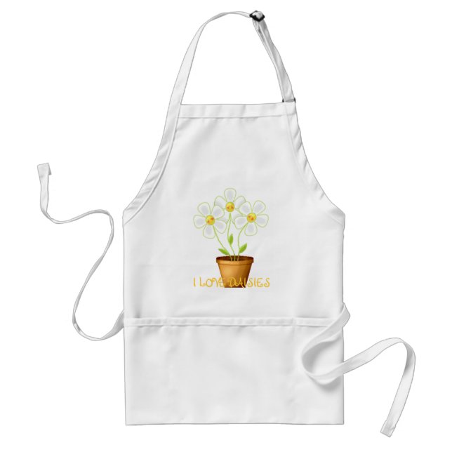 I LOVE DAISIES ADULT APRON (Front)
