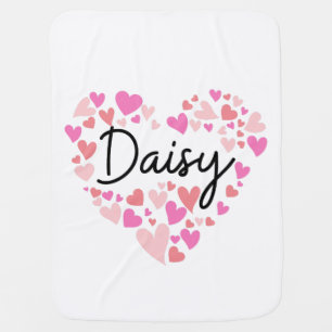 I love Daisy - hearts for Daisy Baby Blanket