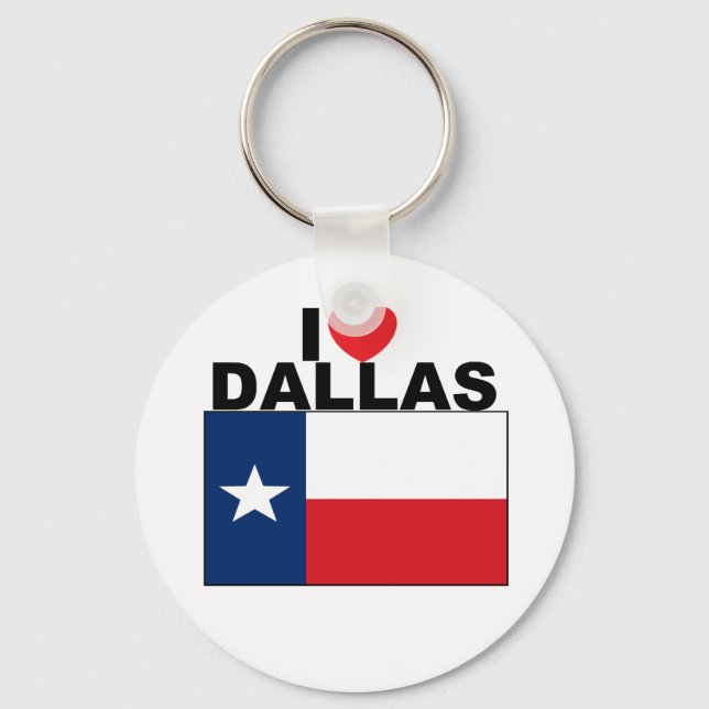 I Love Dallas, TX Keychain (Front)
