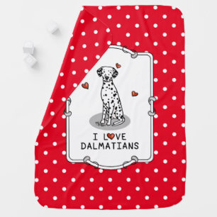 I Love Dalmatians (black 1) Hearts Cute Baby Blanket