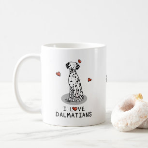 I Love Dalmatians (black 1) Hearts Cute Coffee Mug