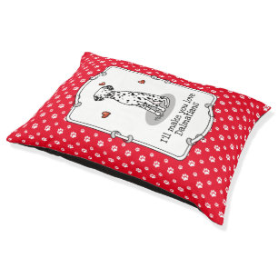 I Love Dalmatians (black 1) Hearts Cute Dog Pet Bed