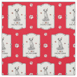 I Love Dalmatians (black 1) Hearts Cute Fabric