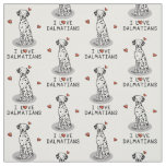 I Love Dalmatians (black 1) Hearts Cute Fabric